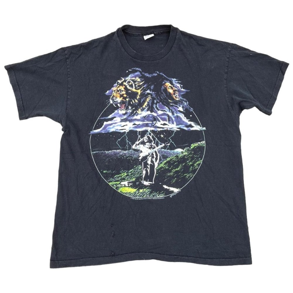 Vintage 1996 Bob Marley Lion Storm w/ ‘So Much Trouble In The World’ Song Tee